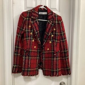 Zara ladies black/white size small blazer excellent condition